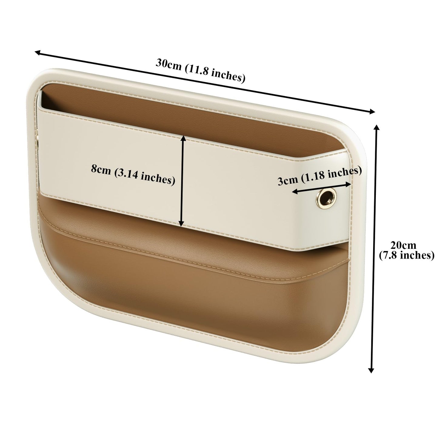 Car Seat Gap Filler Leather Car Box Seat Organizer and Storage Automotive Accessories with Pockets- Front Seats Car Adjustable Gap Filler for Phones, Glasses, Keys, Cards