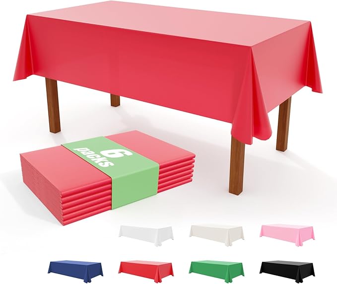 6 Pack Disposable Tablecloth For Party Decor