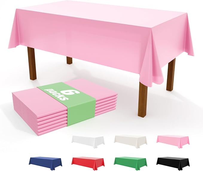 6 Pack Disposable Tablecloth For Party Decor
