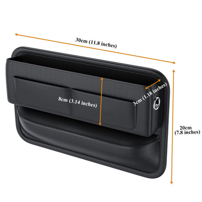 Car Seat Gap Filler Leather Car Box Seat Organizer and Storage Automotive Accessories with Pockets- Front Seats Car Adjustable Gap Filler for Phones, Glasses, Keys, Cards