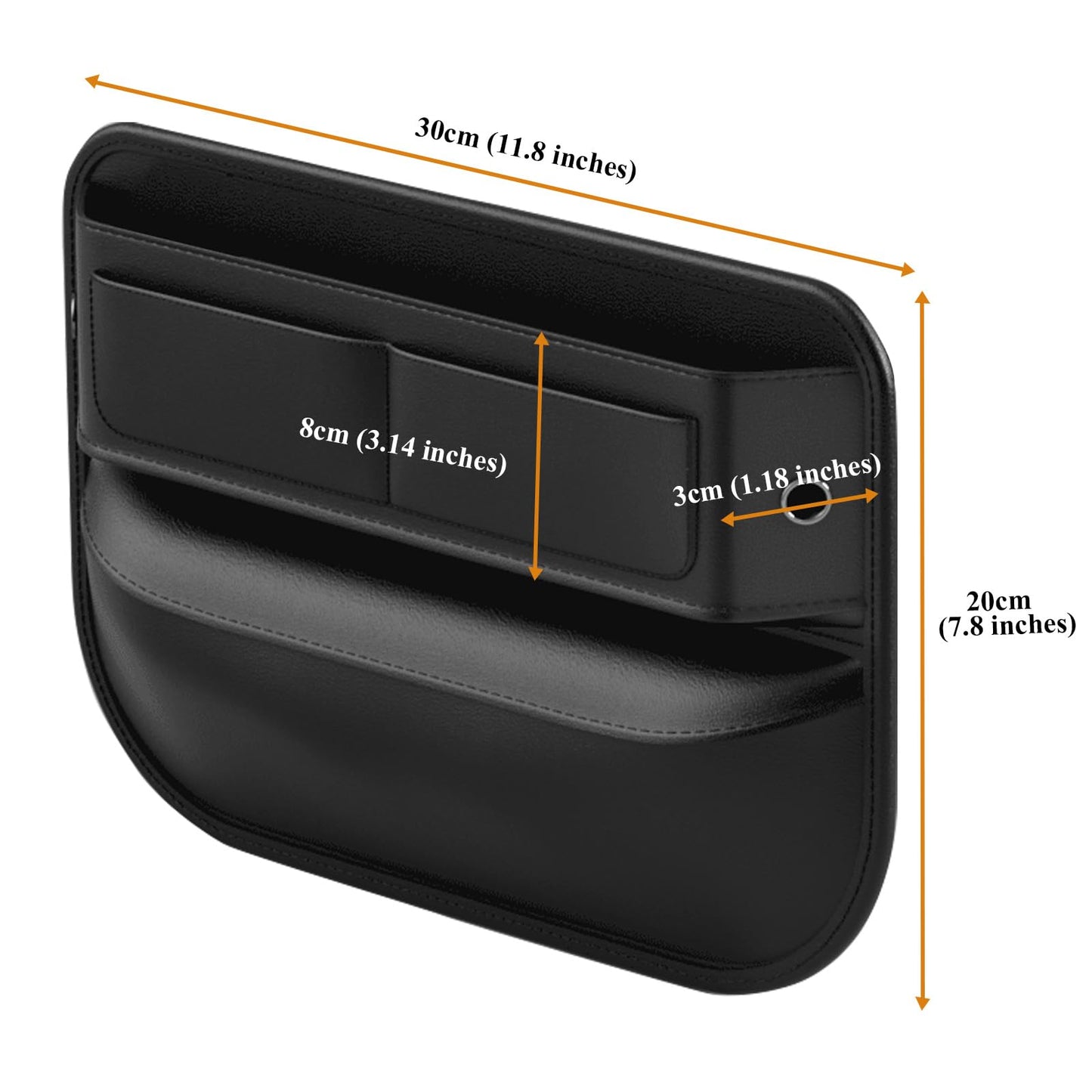 Car Seat Gap Filler Leather Car Box Seat Organizer and Storage Automotive Accessories with Pockets- Front Seats Car Adjustable Gap Filler for Phones, Glasses, Keys, Cards