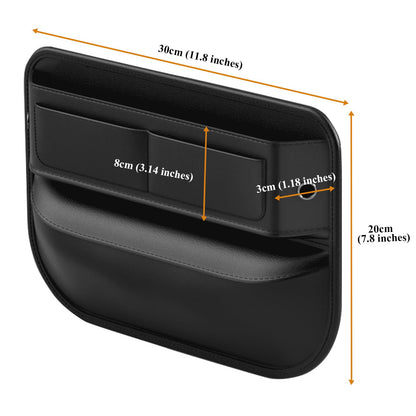 Car Seat Gap Filler Leather Car Box Seat Organizer and Storage Automotive Accessories with Pockets- Front Seats Car Adjustable Gap Filler for Phones, Glasses, Keys, Cards