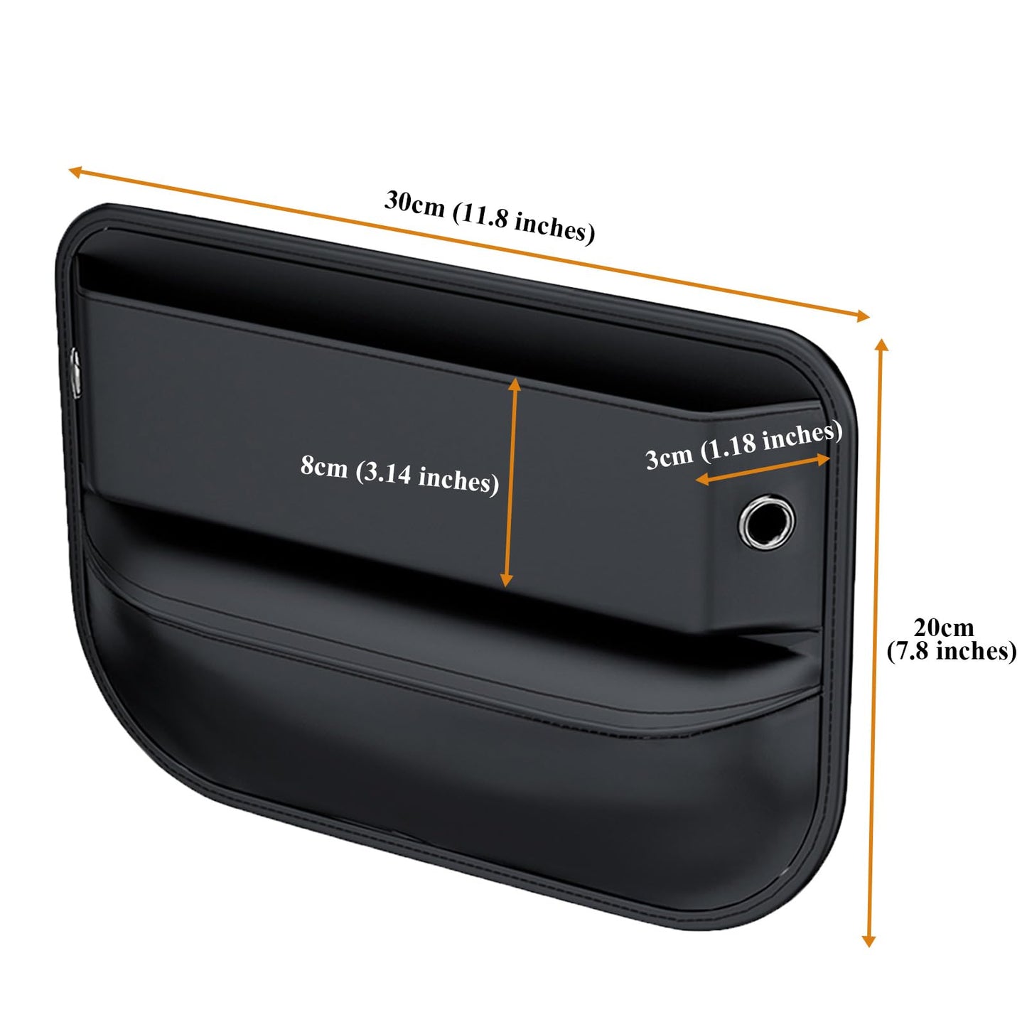 Car Seat Gap Filler Leather Car Box Seat Organizer and Storage Automotive Accessories with Pockets- Front Seats Car Adjustable Gap Filler for Phones, Glasses, Keys, Cards