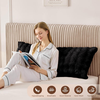 YZ HOME Faux Fur Fluffy Body Pillow for Adults 20x54 Inch