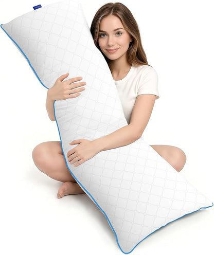 YZ HOME Long Body Pillow for Adults - Firm Body Pillow Insert with Shredded White Memory Foam