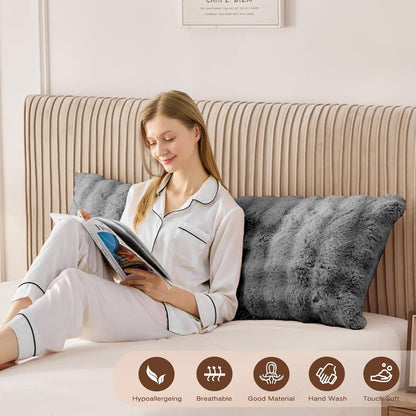 YZ HOME Faux Fur Fluffy Body Pillow for Adults 20x54 Inch