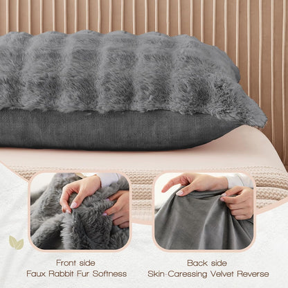 YZ HOME Faux Fur Fluffy Body Pillow for Adults 20x54 Inch
