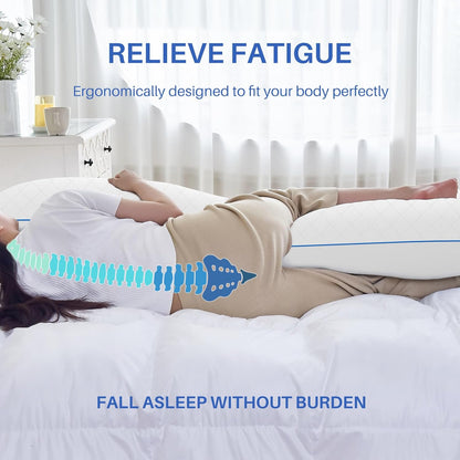YZ HOME Long Body Pillow for Adults - Firm Body Pillow Insert with Shredded White Memory Foam