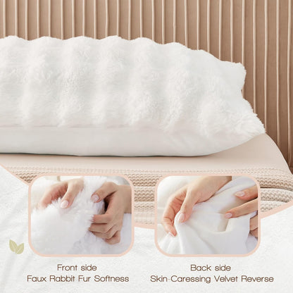 YZ HOME Faux Fur Fluffy Body Pillow for Adults 20x54 Inch