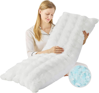 YZ HOME Faux Fur Fluffy Body Pillow for Adults 20x54 Inch