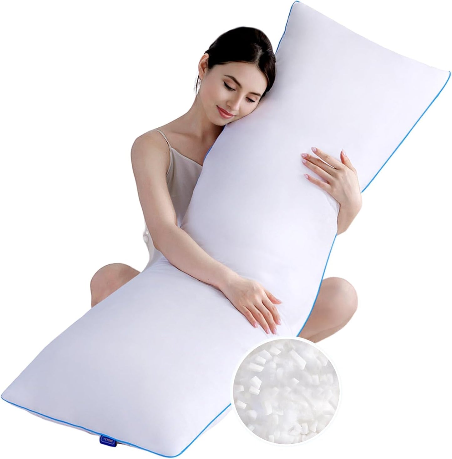 YZ HOME Memory Foam Body Pillow Insert - Full Body Pillow for Adults White, 20 Inchx54 Inch