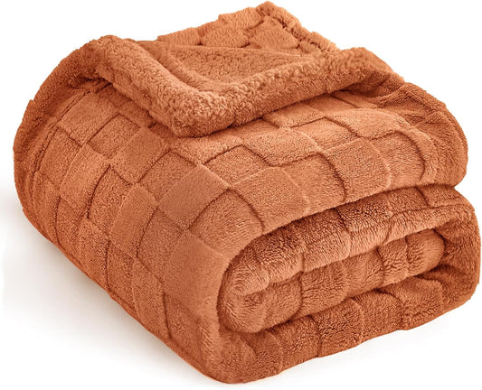 Fleece Throw Blanket for Couch Sofa Orange