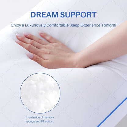 YZ HOME Long Body Pillow for Adults - Firm Body Pillow Insert with Shredded White Memory Foam