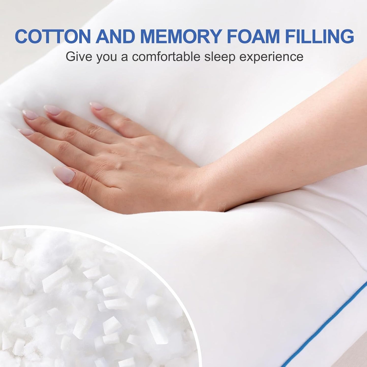YZ HOME Memory Foam Body Pillow Insert - Full Body Pillow for Adults White, 20 Inchx54 Inch