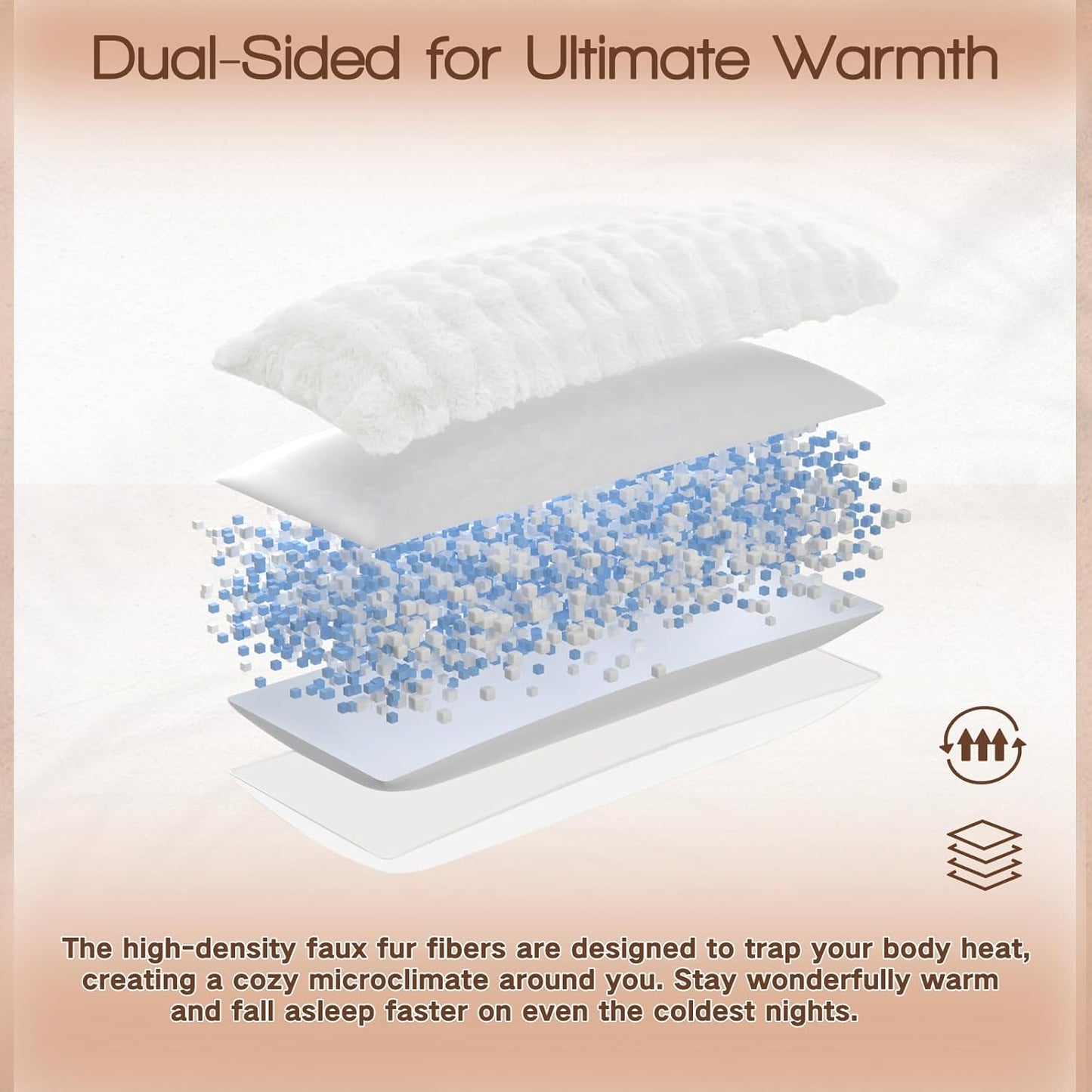 YZ HOME Faux Fur Fluffy Body Pillow for Adults 20x54 Inch