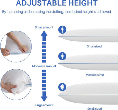 YZ HOME Long Body Pillow for Adults - Firm Body Pillow Insert with Shredded White Memory Foam