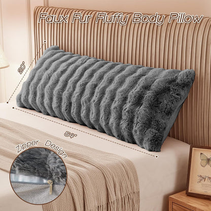 YZ HOME Faux Fur Fluffy Body Pillow for Adults 20x54 Inch