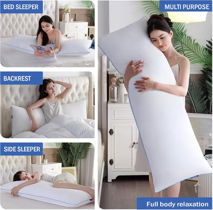 YZ HOME Memory Foam Body Pillow Insert - Full Body Pillow for Adults White, 20 Inchx54 Inch