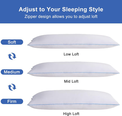 YZ HOME Memory Foam Body Pillow Insert - Full Body Pillow for Adults White, 20 Inchx54 Inch