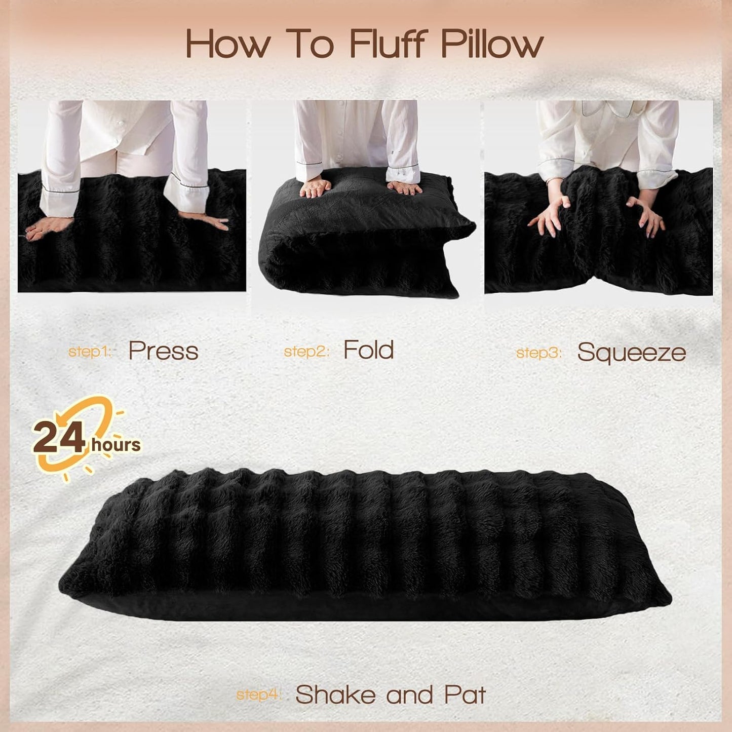 YZ HOME Faux Fur Fluffy Body Pillow for Adults 20x54 Inch