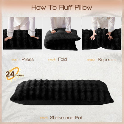 YZ HOME Faux Fur Fluffy Body Pillow for Adults 20x54 Inch