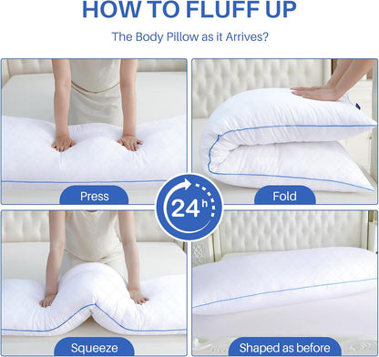 YZ HOME Long Body Pillow for Adults - Firm Body Pillow Insert with Shredded White Memory Foam
