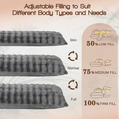 YZ HOME Faux Fur Fluffy Body Pillow for Adults 20x54 Inch