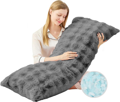 YZ HOME Faux Fur Fluffy Body Pillow for Adults 20x54 Inch